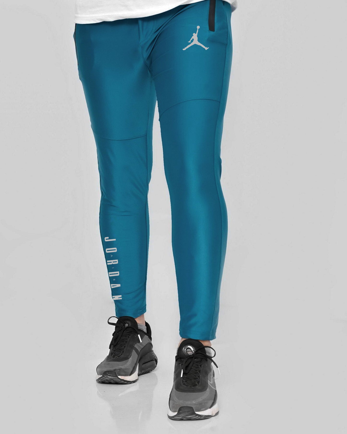 Men Casual Nike Jordan Super Stretchable Imported Trouser-Teal Blue