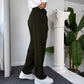 Self Texture Cotton Knitted Pant-Olive Green