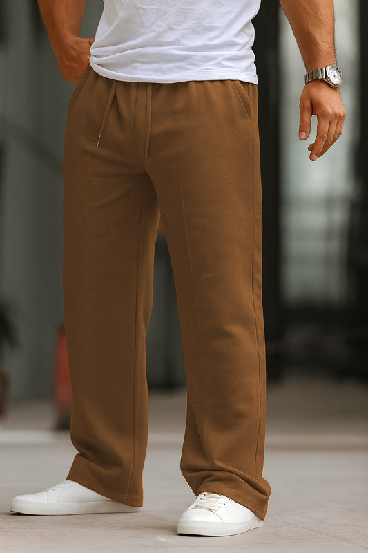 Imported Loose Bottom Trouser-Camel Brown