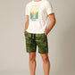 Casual Camouflaged Solider Green Flag Short