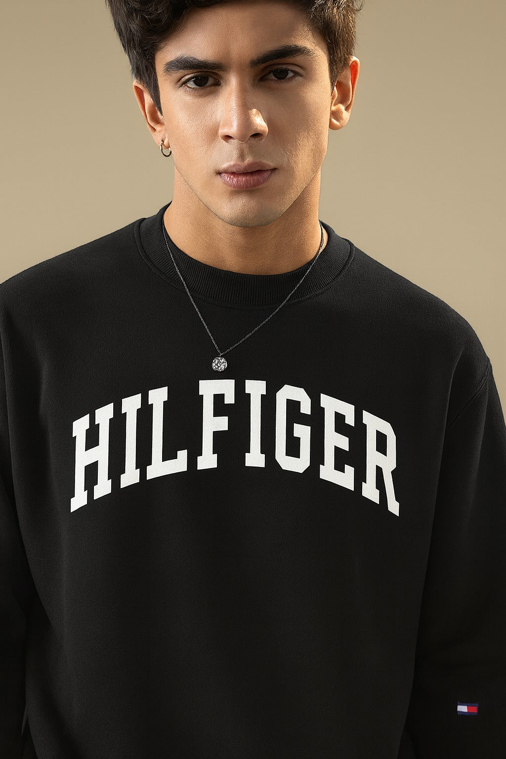 Casual Tommy Hilfiger Sweatshirt Export Quality-Black