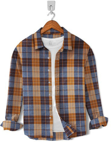 Casual Shirt- Grey Camel Check