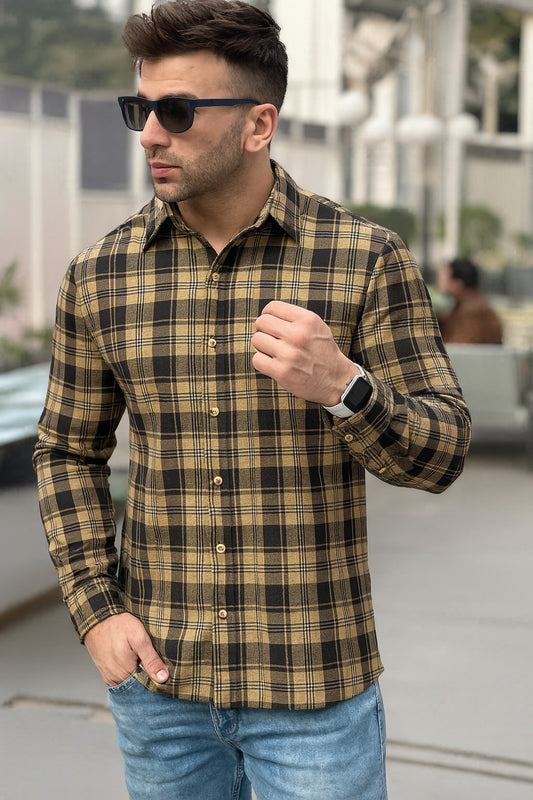 Casual Shirt- Skin Black Check