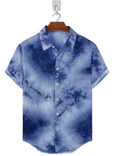 Half Sleeve- Linen Navy Tie Dye