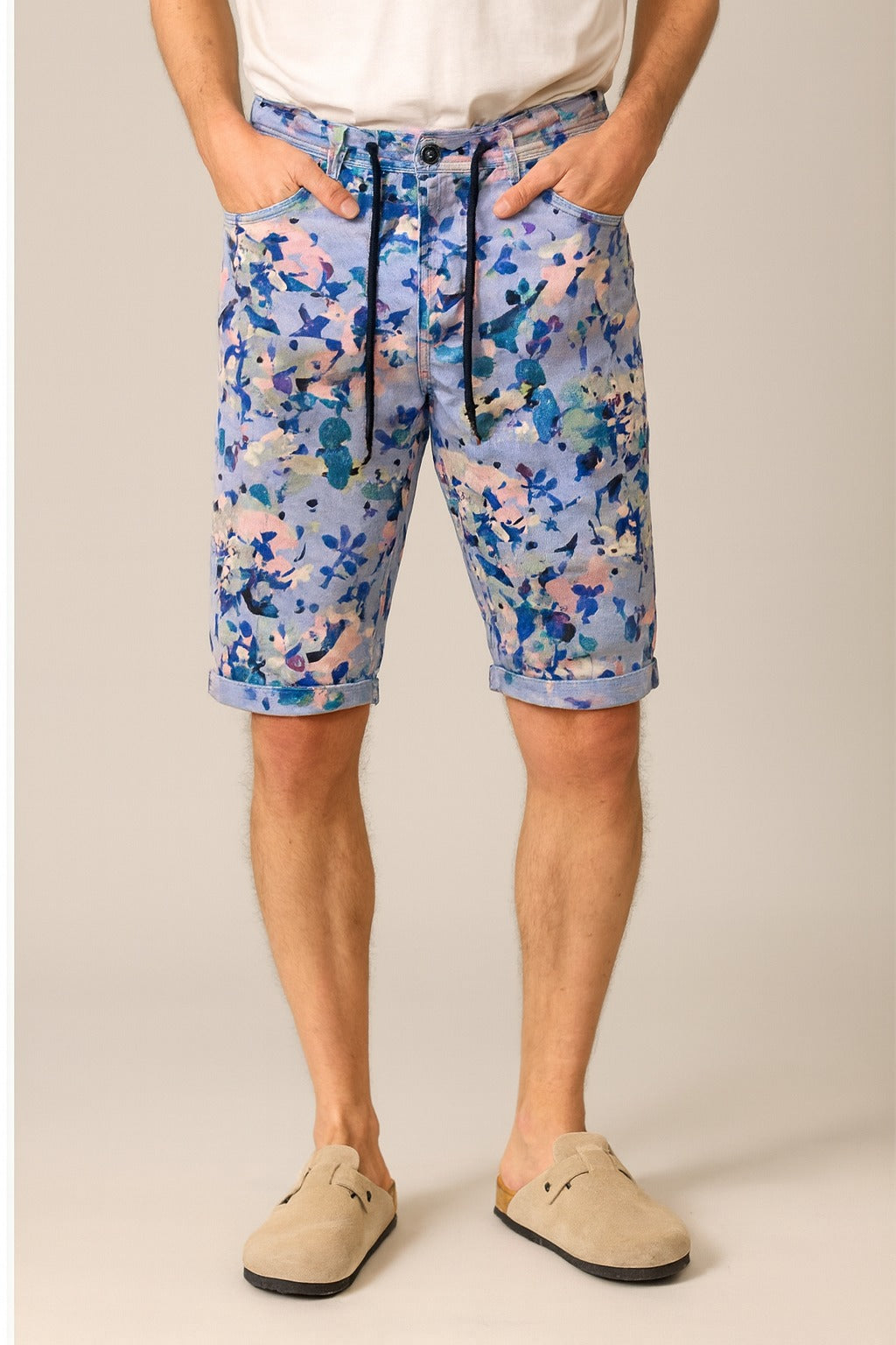 Floral Camouflaged Blue Mix Short