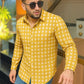 Casual Shirt- Linen Honey Block Print