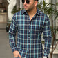 Casual Shirt- Navy Frozi Line Check