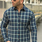 Casual Shirt- Navy Frozi Line Check