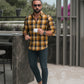Casual Shirt- Cotton Camel Check