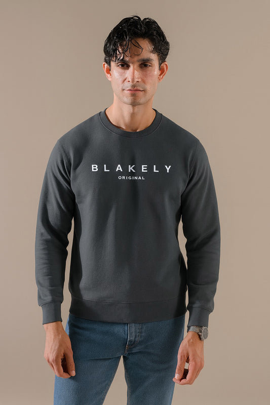 Casual Blakely Sweatshirt Export Quality-Charcoal Grey
