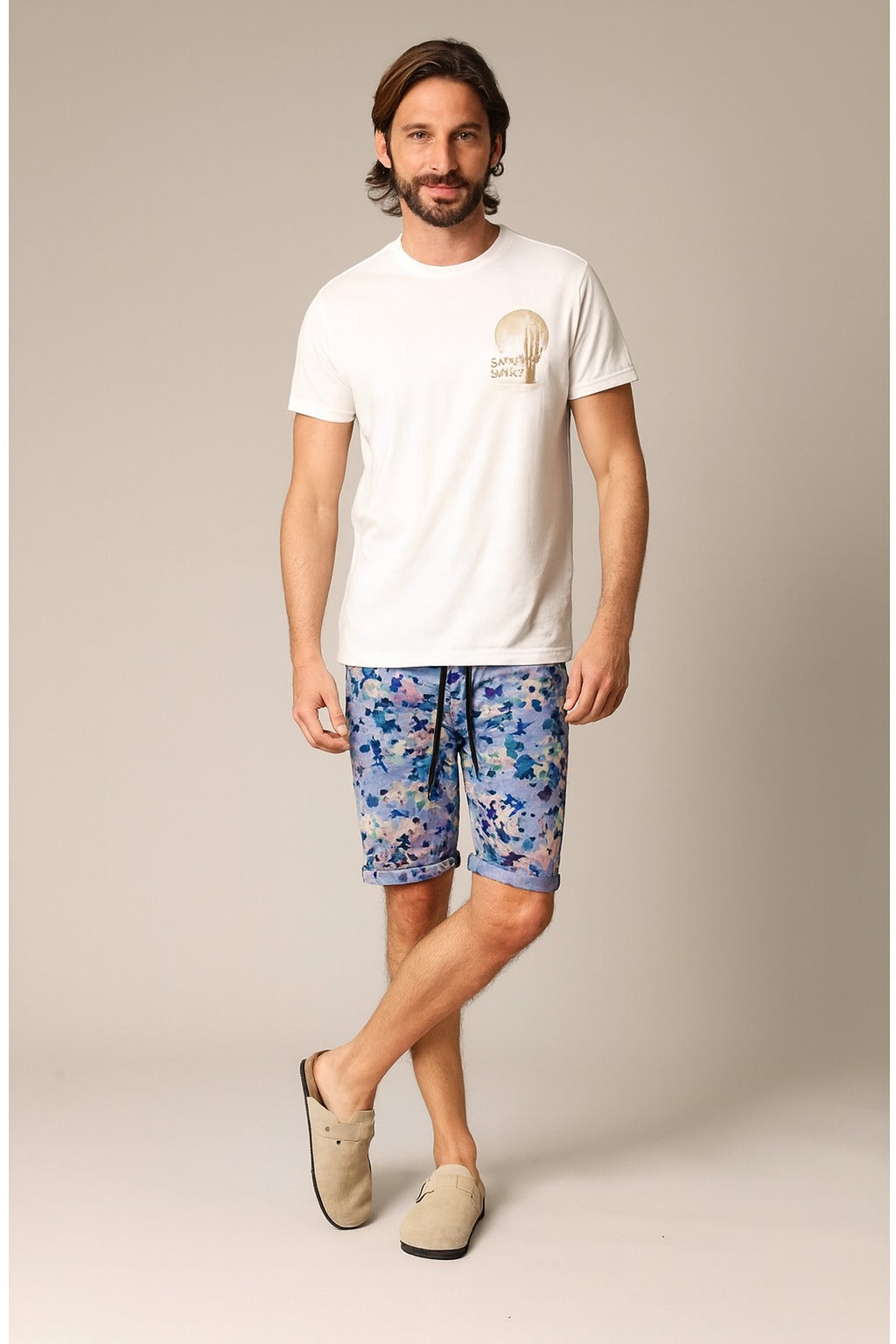 Floral Camouflaged Blue Mix Short