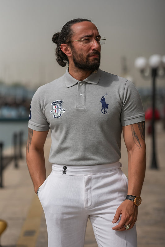 Men Polo Shirt Export Quality- Grey
