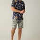 Floral Camouflaged Light Grey Shade Short