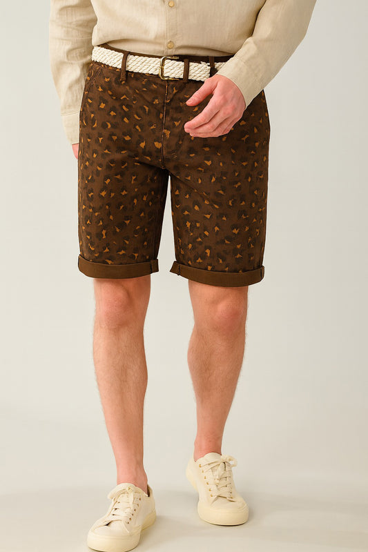 Cheetah Print Choco Camouflaged Short