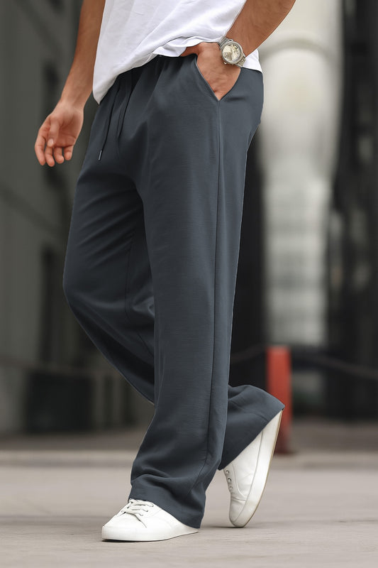 Imported Loose Bottom Trouser-Dark Grey