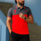 Men Polo Shirt Export Quality-GreyRed