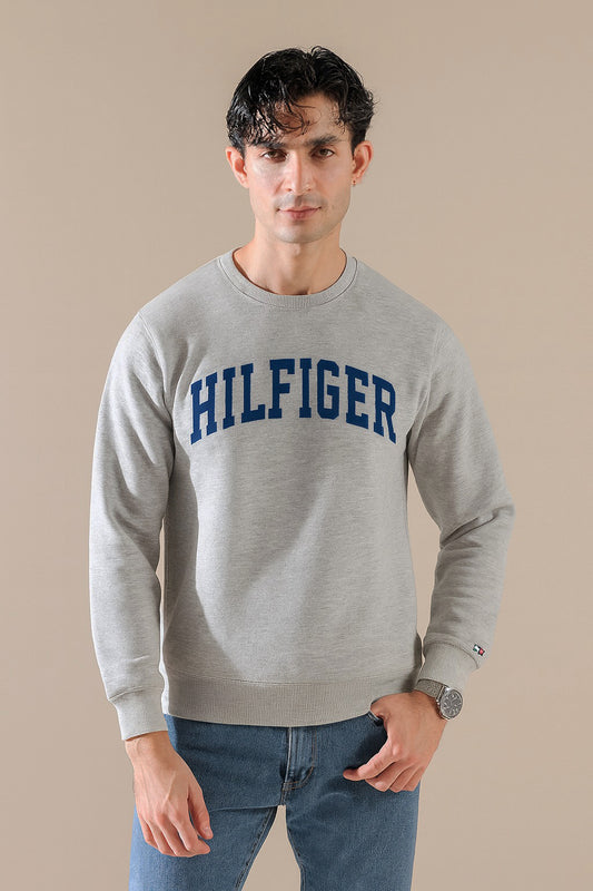 Casual Tommy Hilfiger Sweatshirt Export Quality-Light Grey