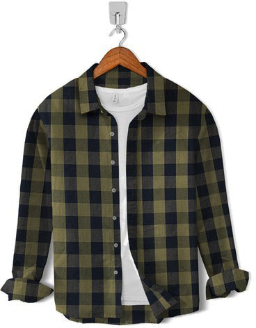 Casual Shirt- Olive Black Check