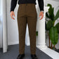 Self Texture Knitted Cotton Pant-Camel Brown
