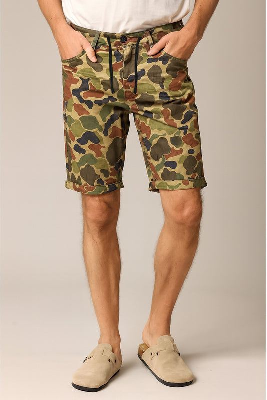 Solider Mix Tone Camouflaged Short