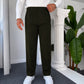 Self Texture Cotton Knitted Pant-Olive Green
