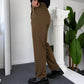Self Texture Knitted Cotton Pant-Camel Brown