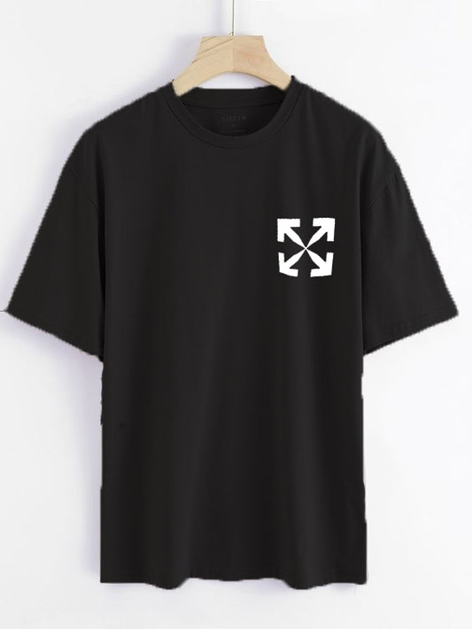 Oversized Drop Shoulder Off White Tees Black