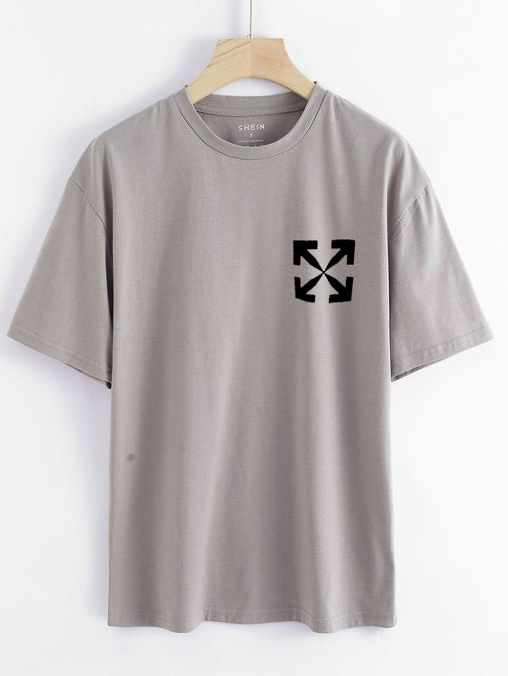 Oversized Drop Shoulder Off White Tees Light Grey