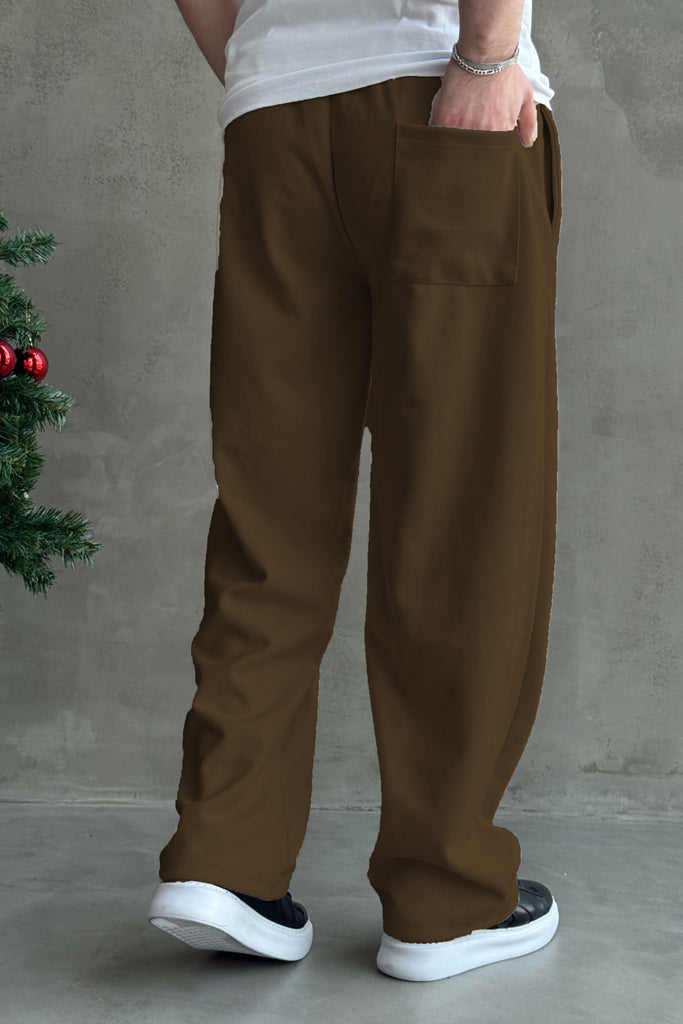 Imported Loose Bottom Trouser-Camel Brown