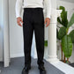 Self Texture Cotton Knitted Pant-Black