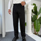 Self Texture Cotton Knitted Pant-Black