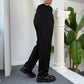 Self Texture Cotton Knitted Pant-Black